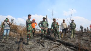 Dandim 0416/Bute Tinjau ke Posko Terpadu Karhutla di Desa Pemayungan