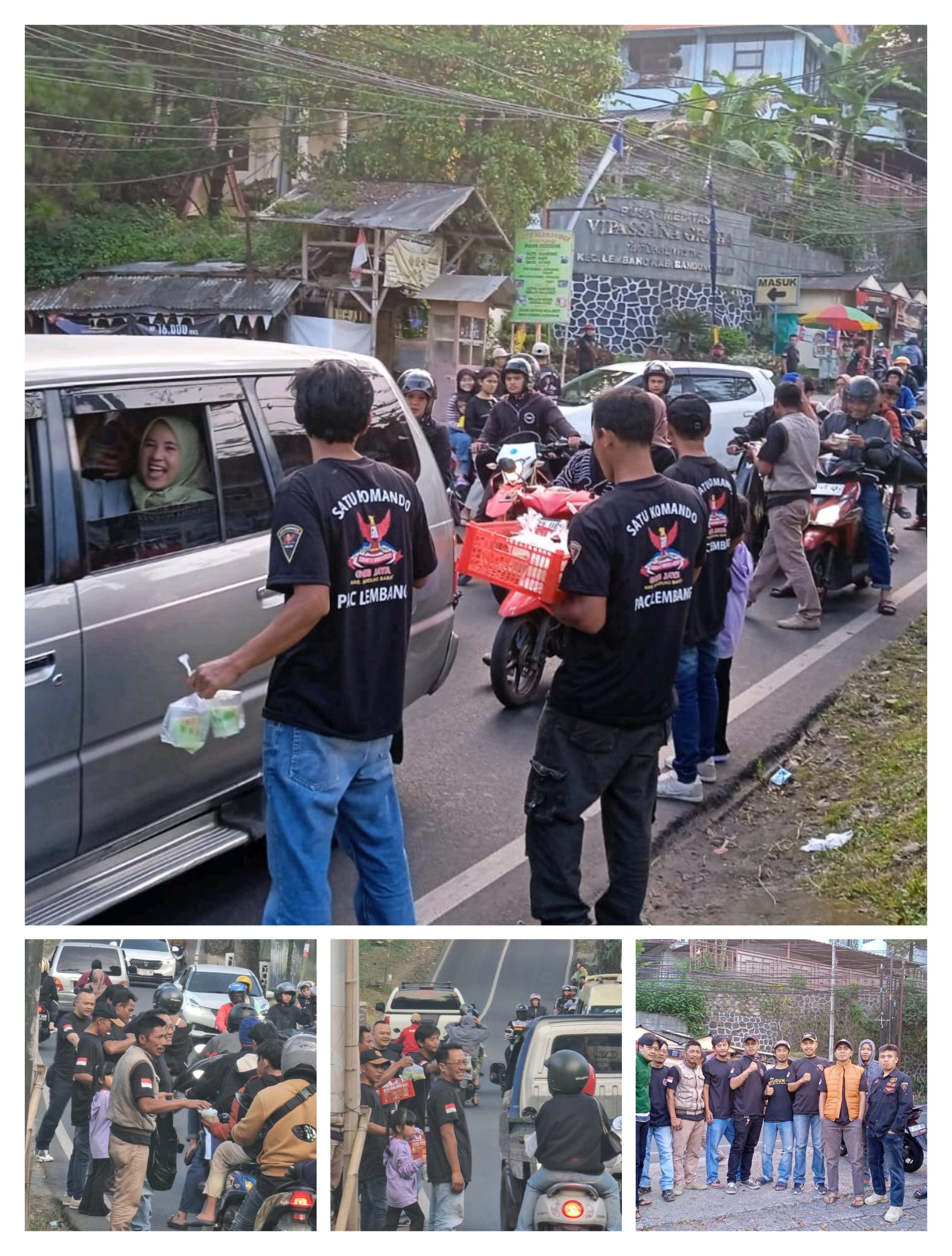 GRIB JAYA PAC LEMBANG, Ranting Ds SUKAJAYA dan Ranting Ds CIKAHURIPAN Berbagi takjil untuk 1000 org, di jalan kolmas depan Hotel Kampoeng legok