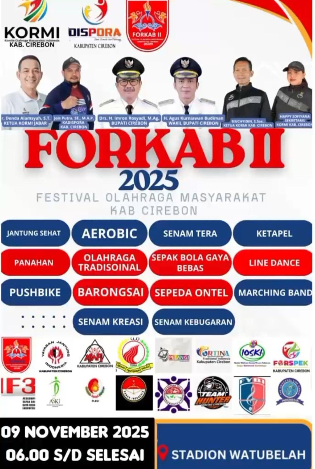 Ketua KORMI Jabar Denda Alamsyah Hadiri Festival Olahraga Masyarakat di Kabupaten Cirebon