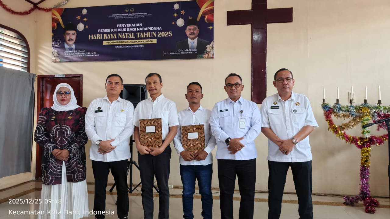 Kanwil Ditjenpas Jambi Berikan Remisi Khusus Natal Tahun 2025, Satu WBP Langsung Bebas