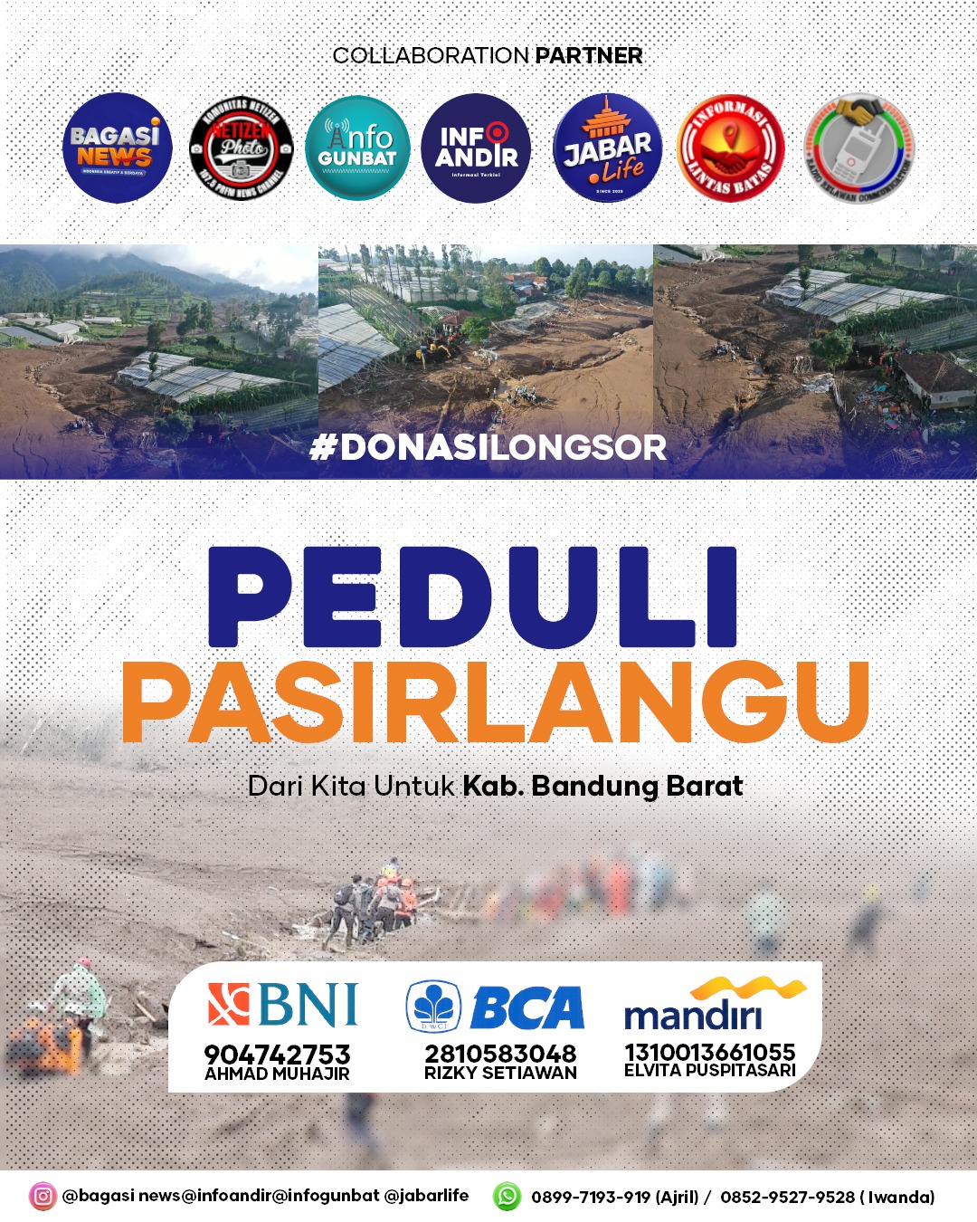 Peduli Longsor Cisarua, Warga Diajak Salurkan Donasi Kemanusiaan